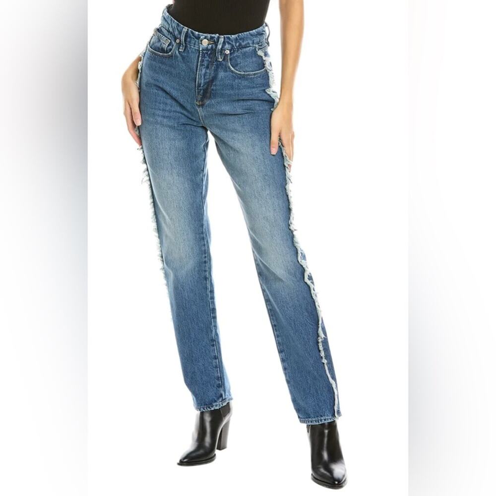 Good American good boy side fray jeans women’s size 0/25 NWT